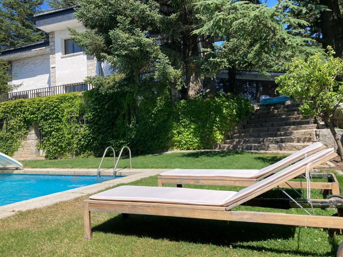 Los Cedros, Gran Chalet Con Piscina Y Apartamento En Навасеррада Екстер'єр фото